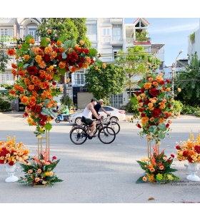 cổng hoa lụa đẹp nhất năm 2022 _ cổng hoa chuyển màu cao cấp 
